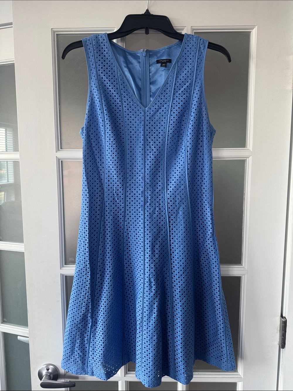 Ann Taylor Blue Eyelet Midi Dress